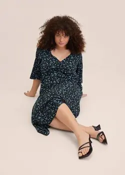 پیراهن بلند زنانه مشکی منگو