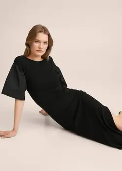 پیراهن بلند زنانه مشکی منگو