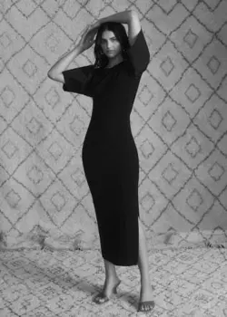 پیراهن بلند زنانه مشکی منگو