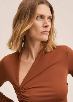 پیراهن بلند زنانه آجری منگو