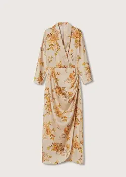 پیراهن بلند زنانه سفید تیره منگو