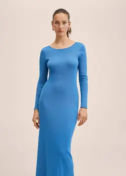 پیراهن بلند زنانه آبی منگو