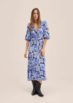 پیراهن بلند زنانه آبی منگو