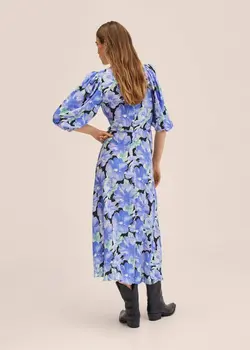 پیراهن بلند زنانه آبی منگو