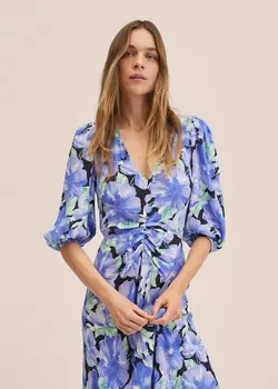 پیراهن بلند زنانه آبی منگو