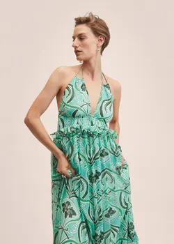 پیراهن بلند زنانه آبی منگو