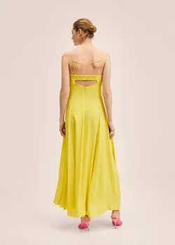 پیراهن بلند زنانه زرد منگو