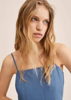 پیراهن میدی زنانه آبی منگو