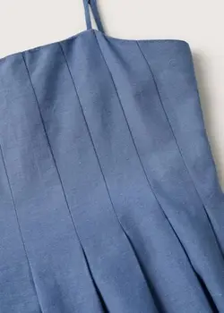 پیراهن میدی زنانه آبی منگو