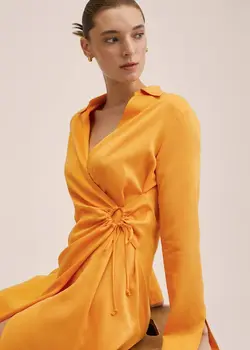 پیراهن میدی زنانه نارنجی منگو