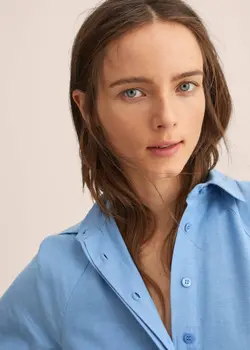 پیراهن میدی زنانه آبی منگو