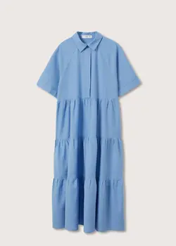 پیراهن میدی زنانه آبی منگو