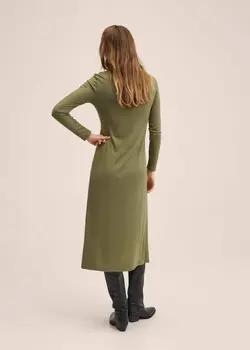 پیراهن میدی زنانه خاکی منگو