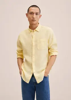 پیراهن مردانه زرد منگو