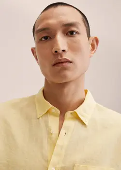 پیراهن مردانه زرد منگو