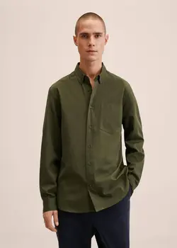 پیراهن مردانه خاکی منگو