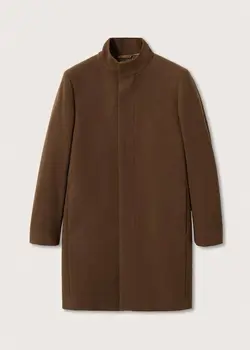 پالتو مردانه قهوه ای روشن منگو