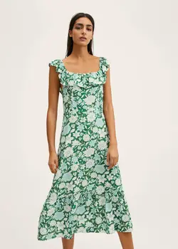 پیراهن میدی زنانه سبز منگو