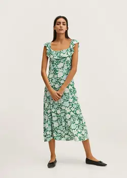 پیراهن میدی زنانه سبز منگو