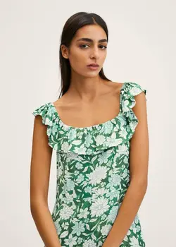 پیراهن میدی زنانه سبز منگو