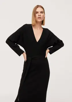 پیراهن بلند زنانه مشکی منگو