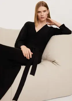 پیراهن بلند زنانه مشکی منگو