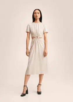 پیراهن میدی زنانه بژ منگو