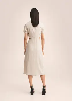 پیراهن میدی زنانه بژ منگو