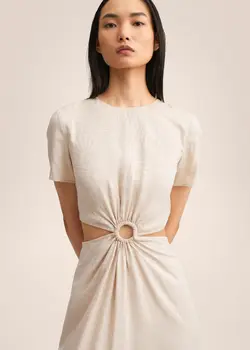 پیراهن میدی زنانه بژ منگو