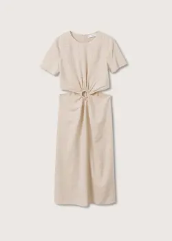 پیراهن میدی زنانه بژ منگو