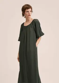 پیراهن بلند زنانه خاکی منگو