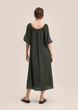 پیراهن بلند زنانه خاکی منگو