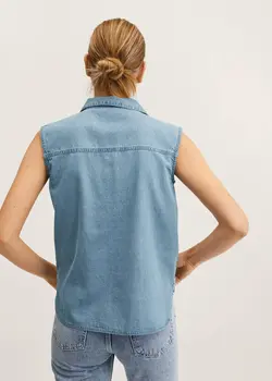 بلوز زنانه آبی منگو