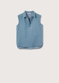 بلوز زنانه آبی منگو