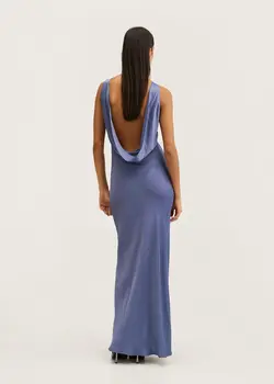 پیراهن بلند زنانه آبی منگو