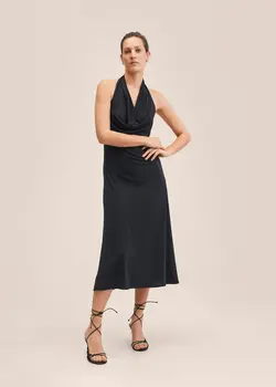 پیراهن بلند زنانه مشکی منگو