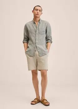 پیراهن مردانه خاکی منگو