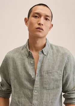 پیراهن مردانه خاکی منگو