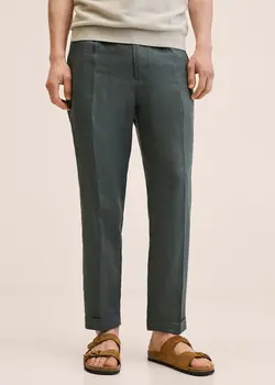 شلوار پارچه ای مردانه خاکی منگو