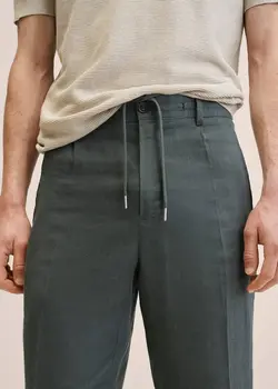 شلوار پارچه ای مردانه خاکی منگو