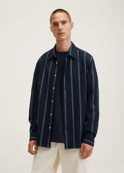 پیراهن مردانه سرمه ای منگو