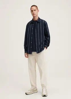 پیراهن مردانه سرمه ای منگو