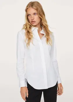 شومیز زنانه سفید تیره منگو