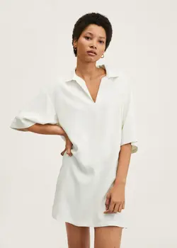 پیراهن کوتاه زنانه سفید منگو