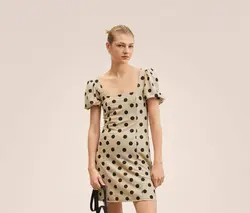 پیراهن کوتاه زنانه بژ منگو