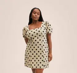 پیراهن کوتاه زنانه بژ منگو