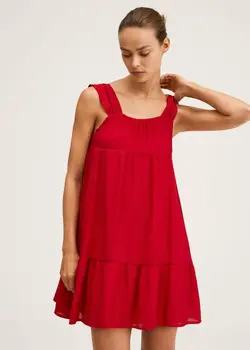 پیراهن کوتاه زنانه قرمز منگو