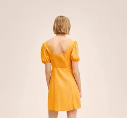 پیراهن کوتاه زنانه  زرد منگو