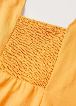 پیراهن کوتاه زنانه  زرد منگو