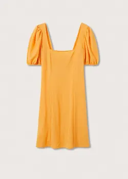 پیراهن کوتاه زنانه  زرد منگو